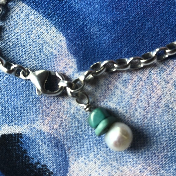 *️⃣SOLD!!*️⃣ Bracelet With Turquoise And Pearl. - Picture 2 of 2